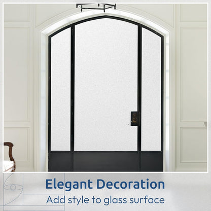 rabbitgoo Window Privacy Film, Frosted Glass Window Clings, Static Cling UV Heat Blocking Door Stickers for Home Bathroom, Removable Indoor Decal Coverings Day and Night, Pure, 17.5 x 78.7 Inches