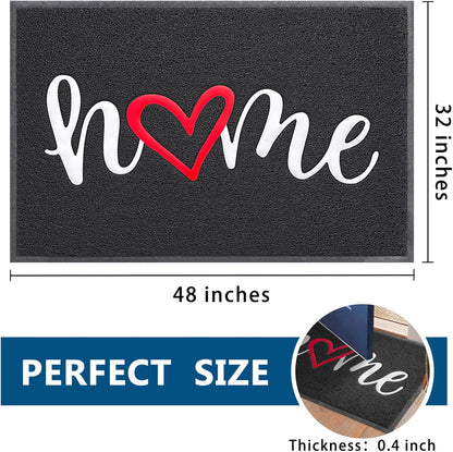 EARTHALL Door Mat Outside Inside Home Doormat, 30"x17.5", Durable Floor Mat Non Slip Mat Ultra Absorb Mud Easy Clean Front Doormat for Garage, Entryway, Patio, High Traffic Areas, Black