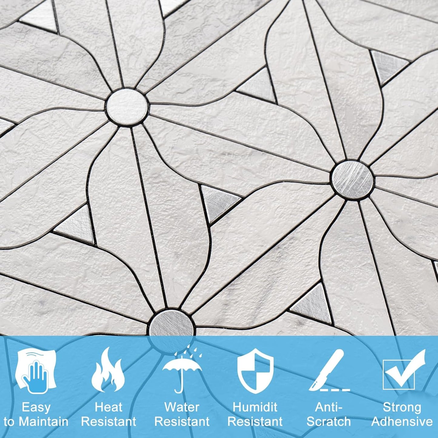 Peel and Stick Backsplash Tile, 10 Sheets Waterproof PVC Wall Tiles for Kitchen Bathroom, Thick Self Adhesive Stick on Backsplash, Covers 9.67 Sq.Ft
