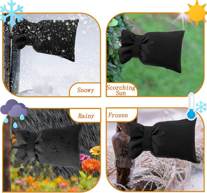 4 Pack Outdoor Faucet Covers for Winter Freeze Protection,5.5 x 7.9 Inch Reusable Waterproof Hose Bib Cover,Thickened Anti-Freeze Faucet Socks for Outdoor Garden,Black