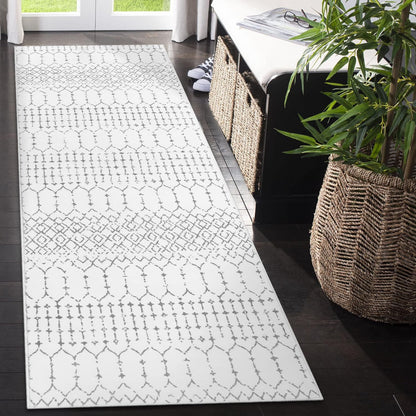 Lahome Moroccan Entry Rug 2x3, Non-Slip Washable Front Indoor Door Mat Rubber Backing Low-Profile Door Rugs, Small Geometric Print Distressed for Entryway Bathroom Kitchen, Black Hana
