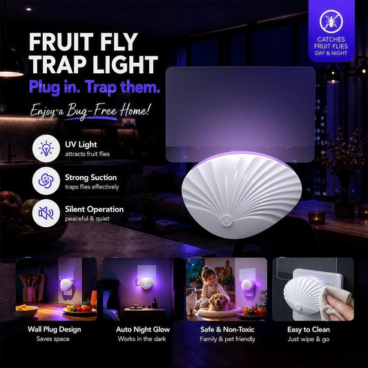 LFSYS Fruit Fly Traps for Indoors, UV Light, 2 Devices + 20 Refills, Clear, Plug-in, for Gnats and Flying Insects