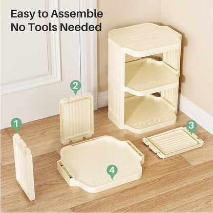 Kitstorack 8-Tier Vertical Plastic Shoe Rack, Freestanding Stackable Storage Organizer for Small Closets and Tight Spaces
