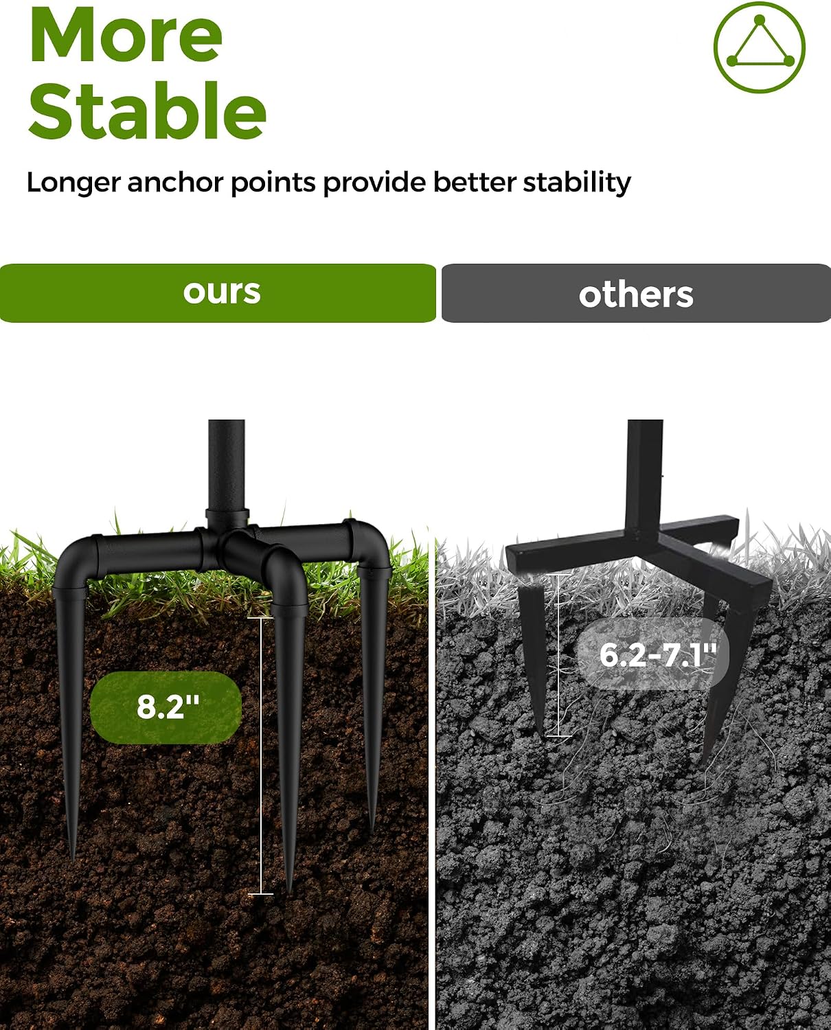 LAND·VOI Freestanding Garden Water Hose Storage Holder Stand for Outside, 160-Ft Hose Heavy Duty Metal Hanger Reel Organizer Outdoor Yard Lawn, Standing Keeper Rack with Ground Stake, Black GHH01BK01