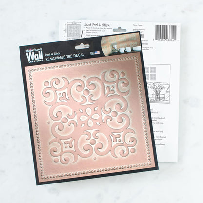 Main Street – 24-Pack of 8 x8 Peel and Stick Backsplash Wallpaper Tiles – Removable Self Adhesive Wall Tile for Kitchen, Renter-Friendly for Your Home and DIY Projects (Patina Copper)