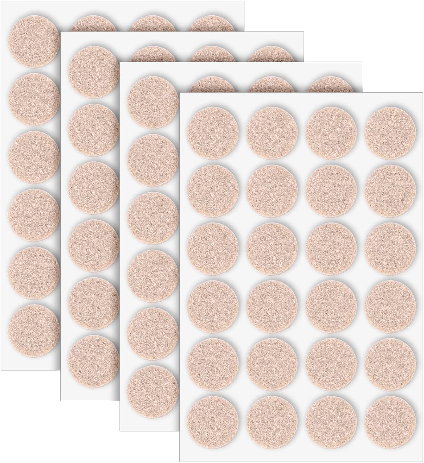 96 Pcs Self-Stick Furniture Round Felt, 3/4" Chair Felt Pads Protect Your Hardwood Floors from Furniture Scratches Moving Your Furnitures Smoothly Noise Reduction for Chairs, Tables, Couches (Beige)