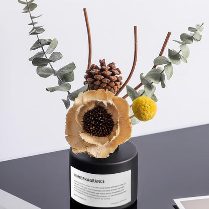 Reed Diffuser Set with Dried Flowers, 3.38fl.oz Fragrance Diffuser with Sticks, Scented Sticks Aroma Diffuser, Home & Office Décor for Air Fresheners, Bathroom (Jasmine Tea)