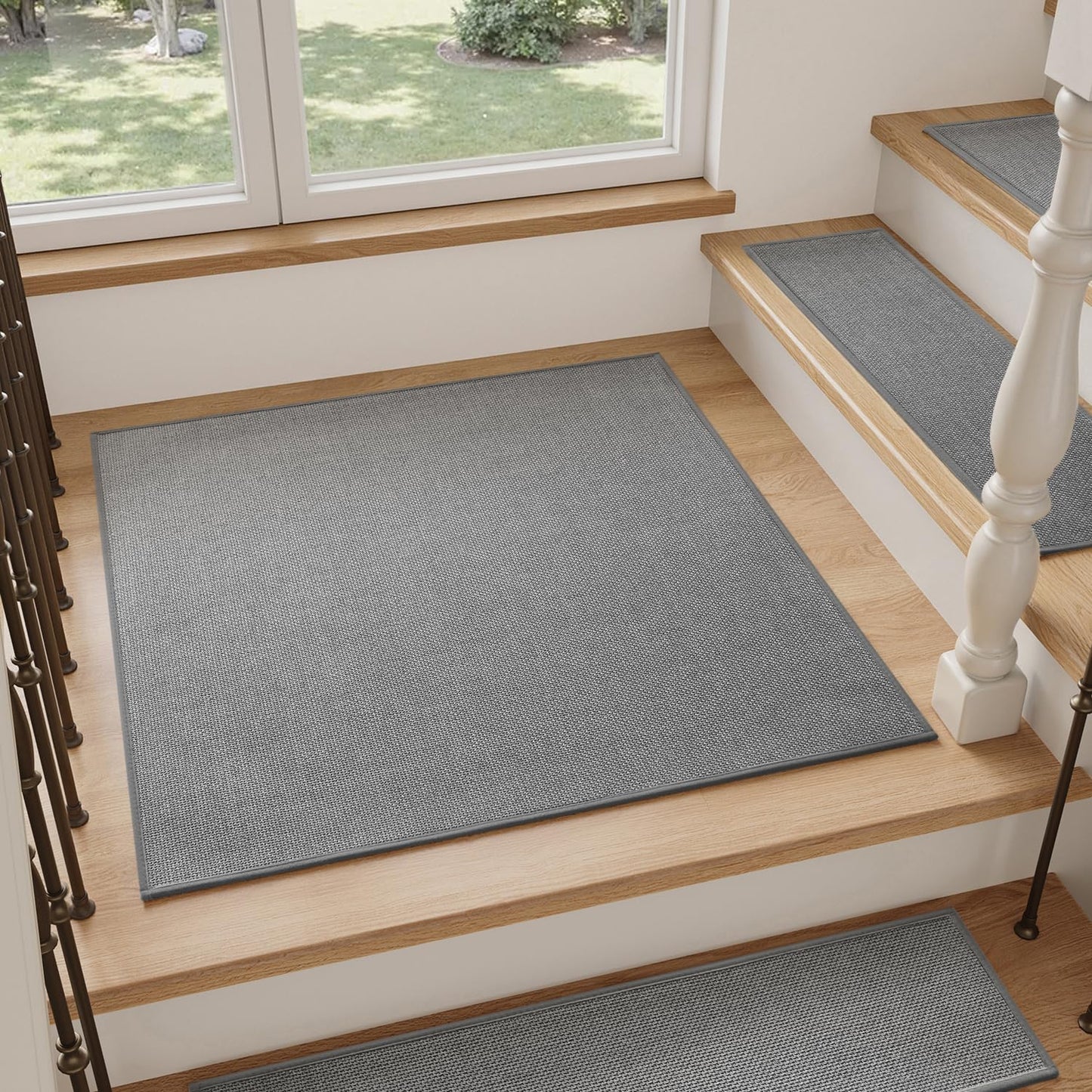 PADOOR Stair-Treads Non Slip 15PCS, Stair Treads for Wooden Steps Rubber Backing Indoor, Stair Carpet Residue Free, Stair Runner Durable Stair Rug for Kids and Dogs 8"x30" Beige