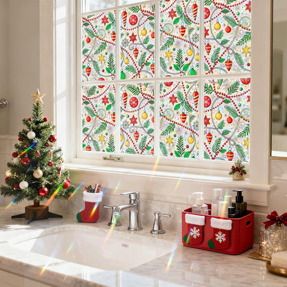 SOMWISE Frosted Glass Window Film, Heat Insulation, UV Block, Anti-Glare, One Way Privacy Tint, Static Cling for Home Bathroom Door, Renter Friendly, Day & Night Privacy