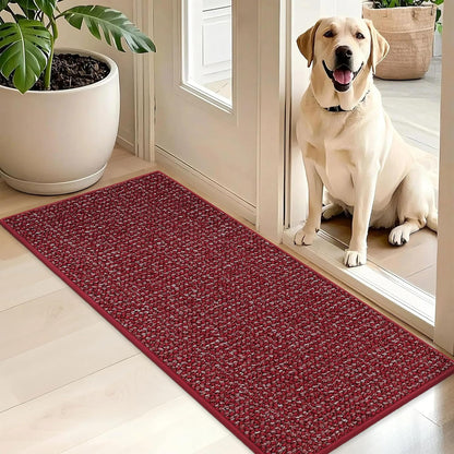BEQHAUSE Dirt Trapper Door Mat 20" x 32", Non-Slip Washable Doormats Entrance Mat, Dirt Resistant and Absorbent Welcome Mat, Low Profile Floor Mats for Front Back Door and Entryway, Beige