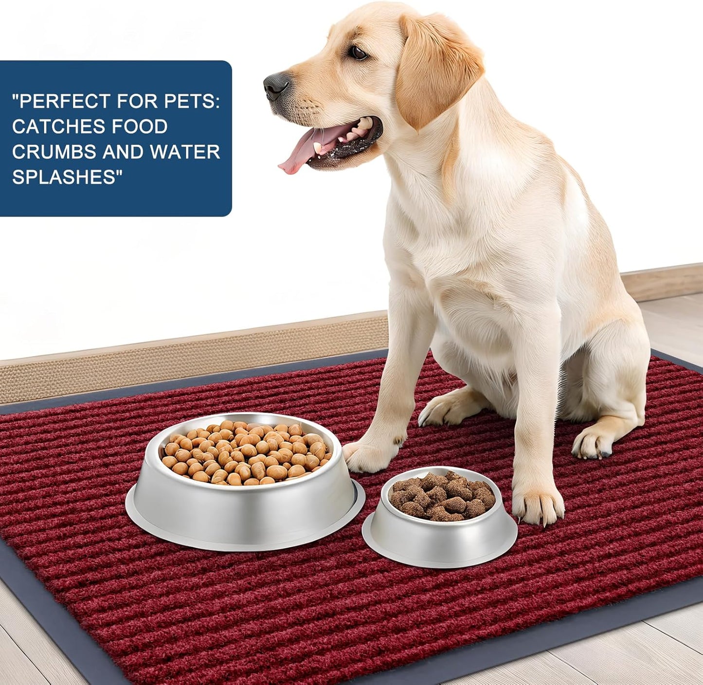 OLANLY Front Door Mat Indoor Outdoor Entrance, 2-Pack 29.5 x 17 Inch, Waterproof Heavy Duty Doormat, Fade Resistant, Low Profile, Easy Clean Patio Porch Welcome Floor Mats for Entry, Grey