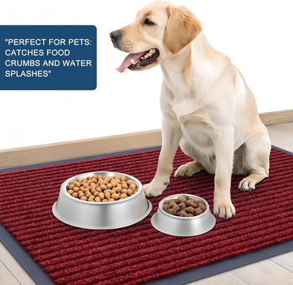 OLANLY Front Door Mat Indoor Outdoor Entrance, 2-Pack 29.5 x 17 Inch, Waterproof Heavy Duty Doormat, Fade Resistant, Low Profile, Easy Clean Patio Porch Welcome Floor Mats for Entry, Grey