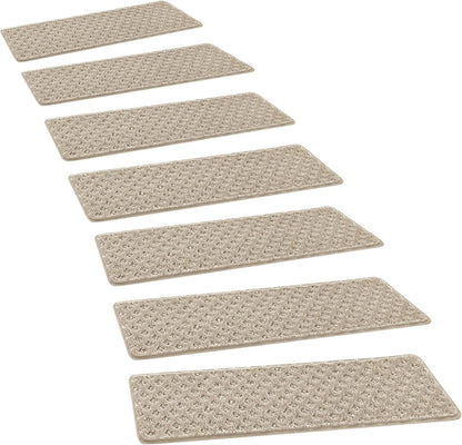 PURE ERA Carpet Stair Treads Tape Free Non Slip Indoor Stair Carpet Stair Protectors Pet-Friendly Non-Slip Skid Resistant Washable Reusable 8" x 30"(2 Pieces,Black)