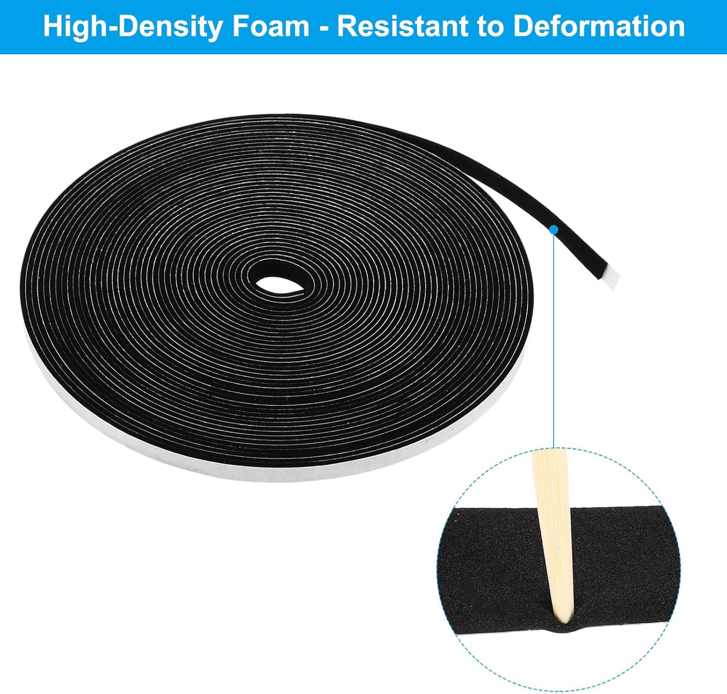 PATIKIL Weather Stripping Door Seal Strip, 3/8 Inch x 1/4 Inch x 32 Ft Self Adhesive Soundproof High Density Foam Tape Insulation for Door Window Air Conditioning, White - Colors B