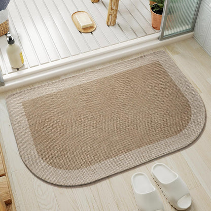 YDKGL Ultra Thin Bathroom Rugs Mat Quick Dry Absorbent Non Slip Bath Mat Bath Mats for Bathtub Mat Bathroom Carpet Fit Under Door Washable Floor Rubber Half Round Bath Rugs Grey 16x24