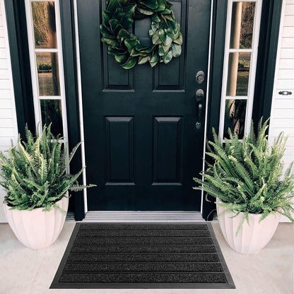 ubdyo Extra Durable Door Mat - Dirt Trapping Outdoor Welcome Mats - Non-Slip Outdoor Indoor Entrance - Low Profile Front Doormat (30" x 17", Bright Brown)