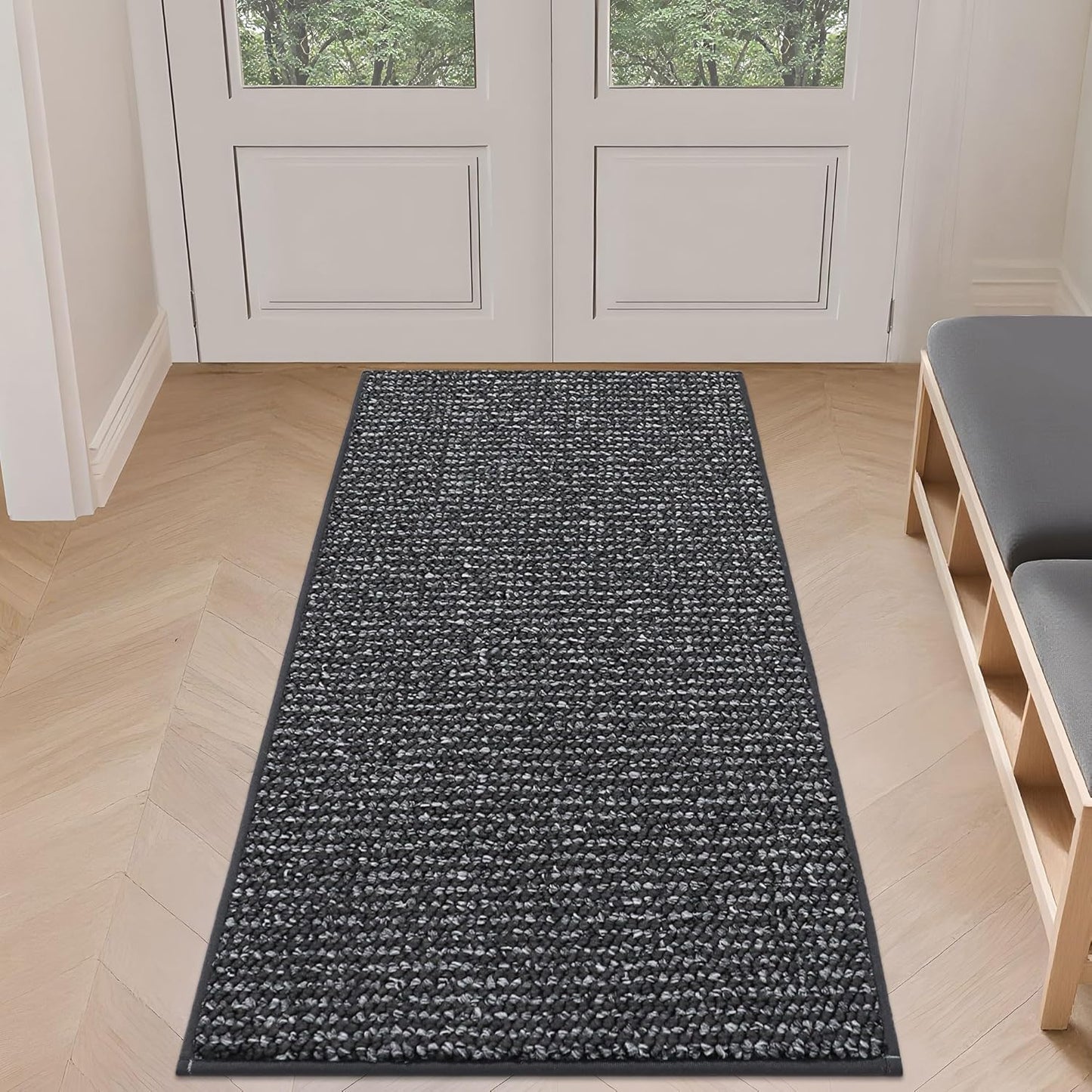 BEQHAUSE Dirt Trapper Door Mat 20" x 32", Non-Slip Washable Doormats Entrance Mat, Dirt Resistant and Absorbent Welcome Mat, Low Profile Floor Mats for Front Back Door and Entryway, Beige