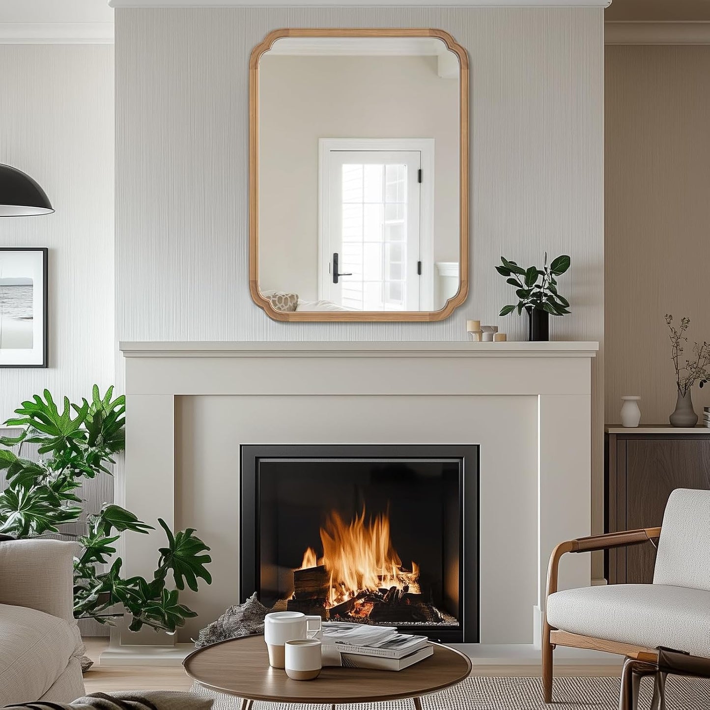 WallBeyond Full Length Mirror Wall Mounted 65"x22", Rustic Wooden Frame Floor Mirror, Large Full Body Mirror for Bedroom, Leaning or Hanging Against Wall, Natural
