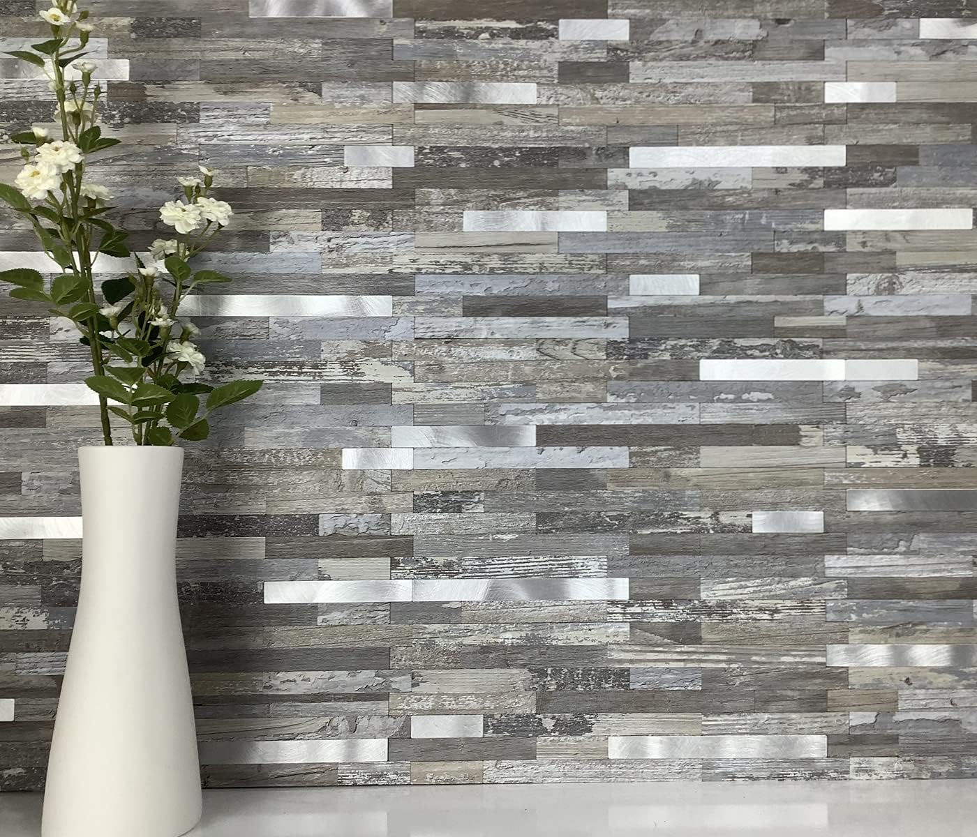 DICOFUN 10-Sheet Peel and Stick Backsplash Wall Tile, PVC Kitchen Backsplash Peel and Stick in Sandstone, 9.4 sq.ft