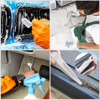 Patelai 4 Pieces Cleaning Brush Sets Small Scrub Brush Household Use for Cleaning Bottle Sink Kitchen Sink Corner Dish Edge Grout Bathroom Sliding Door Window Track(White, Blue)