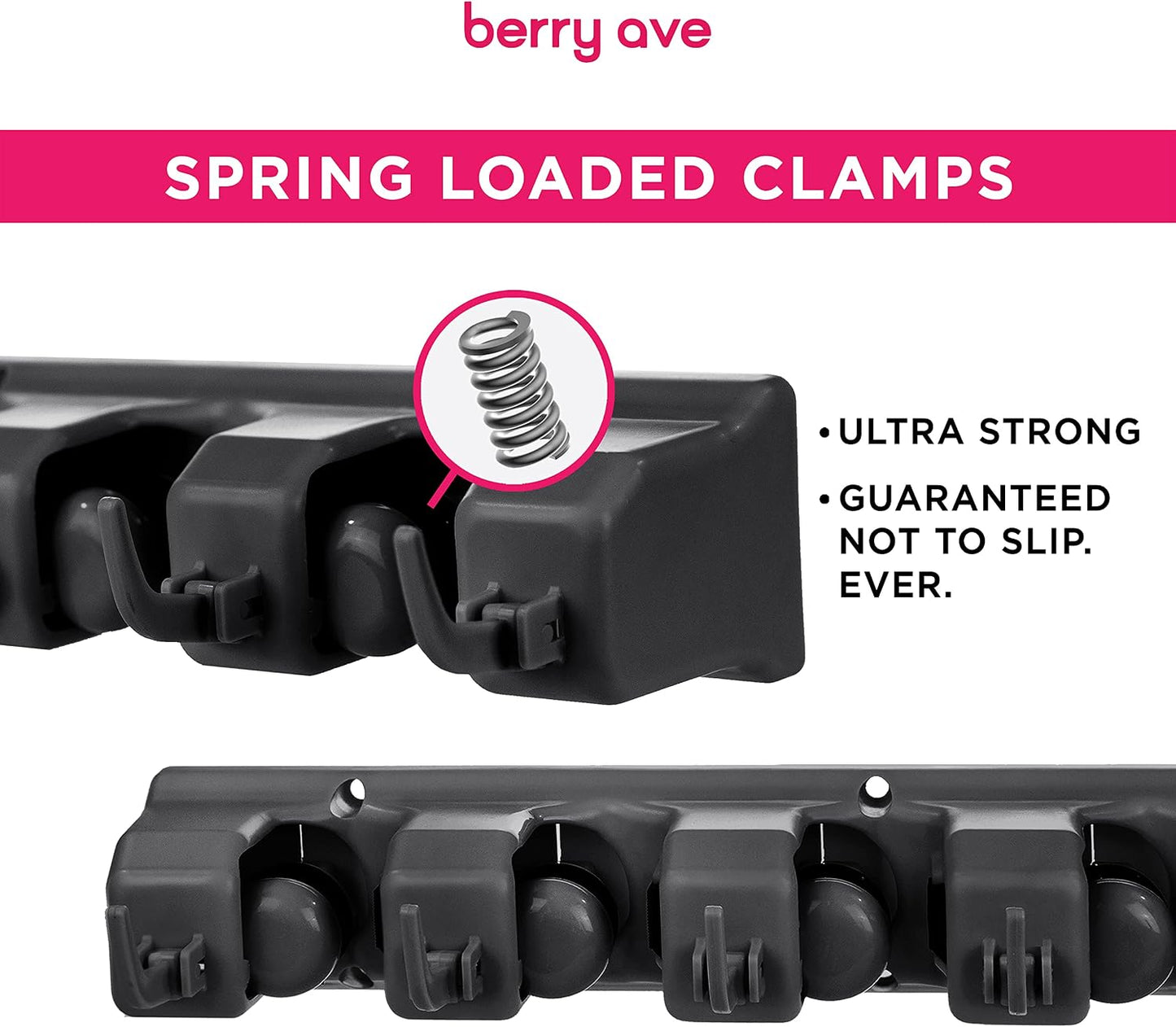 Broom Holder Wall Mount, Mop and Broom Organizer – Wall Mounted Broom Rack & Mop Rack, Rack for Brooms and Mops | Broom Hanger Wall Mount with 5 Slots & 6 Hooks, Kitchen Garage Laundry Garden