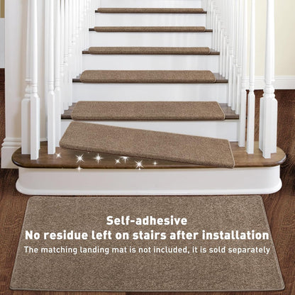 PURE ERA Carpet Stair Treads Tape Free Non Slip Indoor Stair Carpet Stair Protectors Pet-Friendly Non-Slip Skid Resistant Washable Reusable 8" x 30"(2 Pieces,Black)