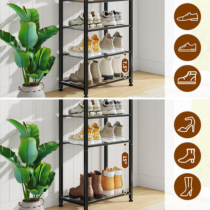 Simple Trending Tall Shoe Rack Storage Holds 40 Pairs, 10 Tier Shoe Organizer Shelf Large Capacity for Entryway Closet, Black