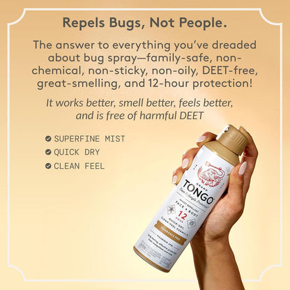 Grand Tongo DEET-Free Insect Repellent, The 12 Hour Protection, DEET Alternative – Fragrance Free