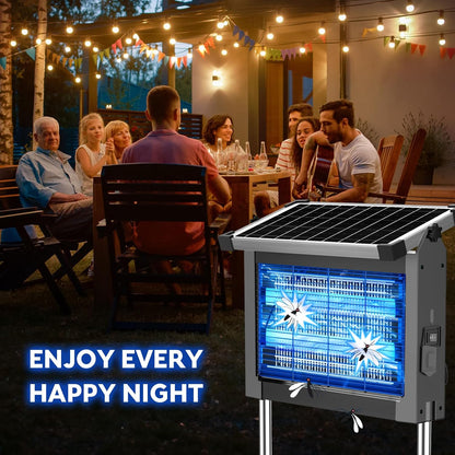 Solar Bug Zapper Outdoor, PhatroyYee Mosquito Zapper 4500V, Waterproof Portable Fly Zapper, Rechargeable Electric Mosquito Killer, Cordless Fly Insect Mosquitos Trap for Patio Yard Home Garden Camping