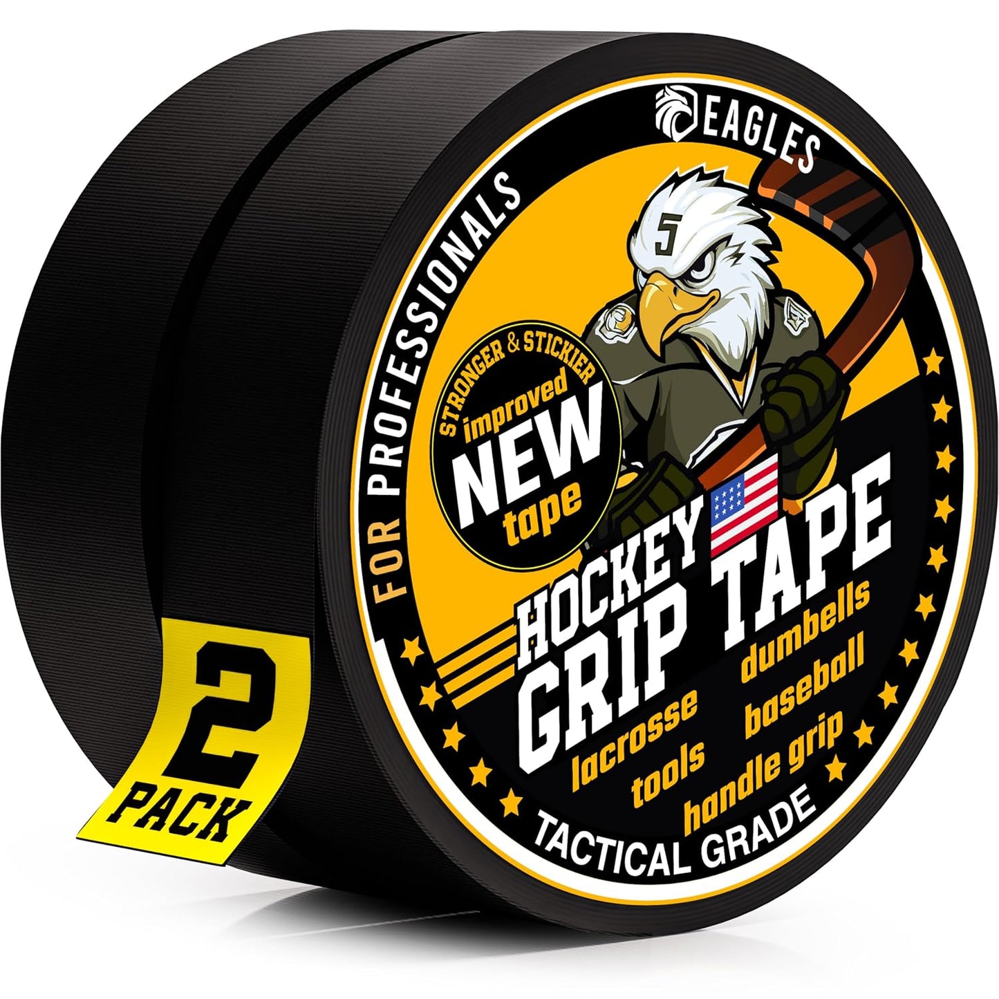EAGLES Hockey Tape Multipurpose Cloth Tape Roll for Lacrosse Baseball & Softball Bats, Rackets, Pullup Bars, Gardening Tools, Sports Gift Perfect for Wrist, Ankle, Foot, Knee and Hand Taping (Clear)