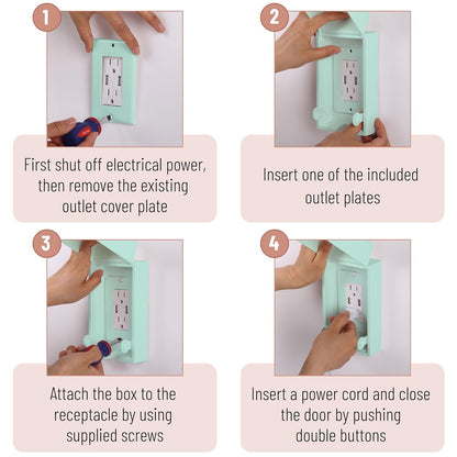 Bates Baby Safety Outlet Cover Box - Plug Covers for Electrical Outlets, Child Proof Outlet Cover, Socket Covers for Outlets