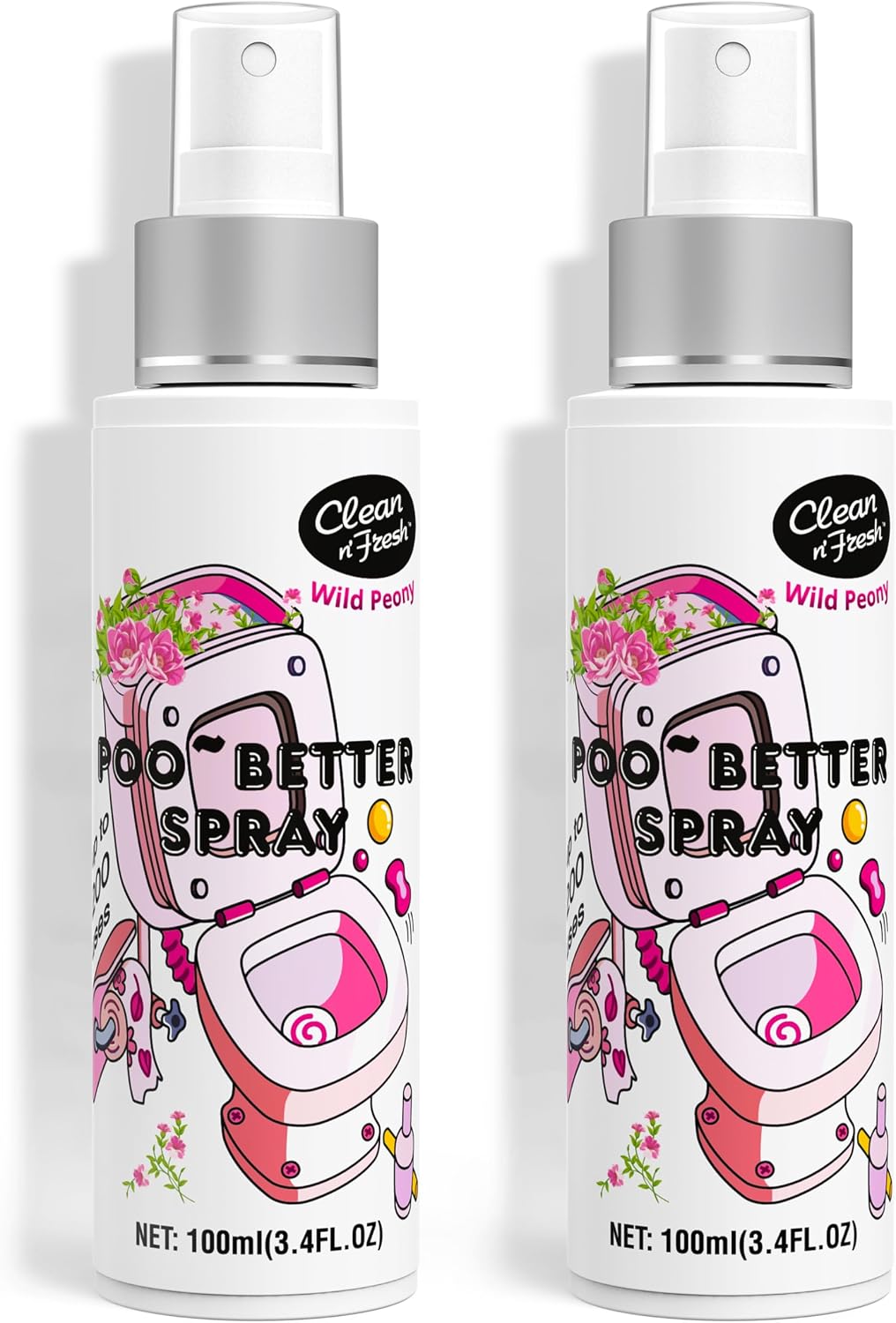 Clean-n-Fresh Toilet Spray, 6.8 Fl.oz Poo Spray | Up to 400+ Uses, 100% Natural Plant Essential Oil Citrus Scent, Bathroom Deodorizer