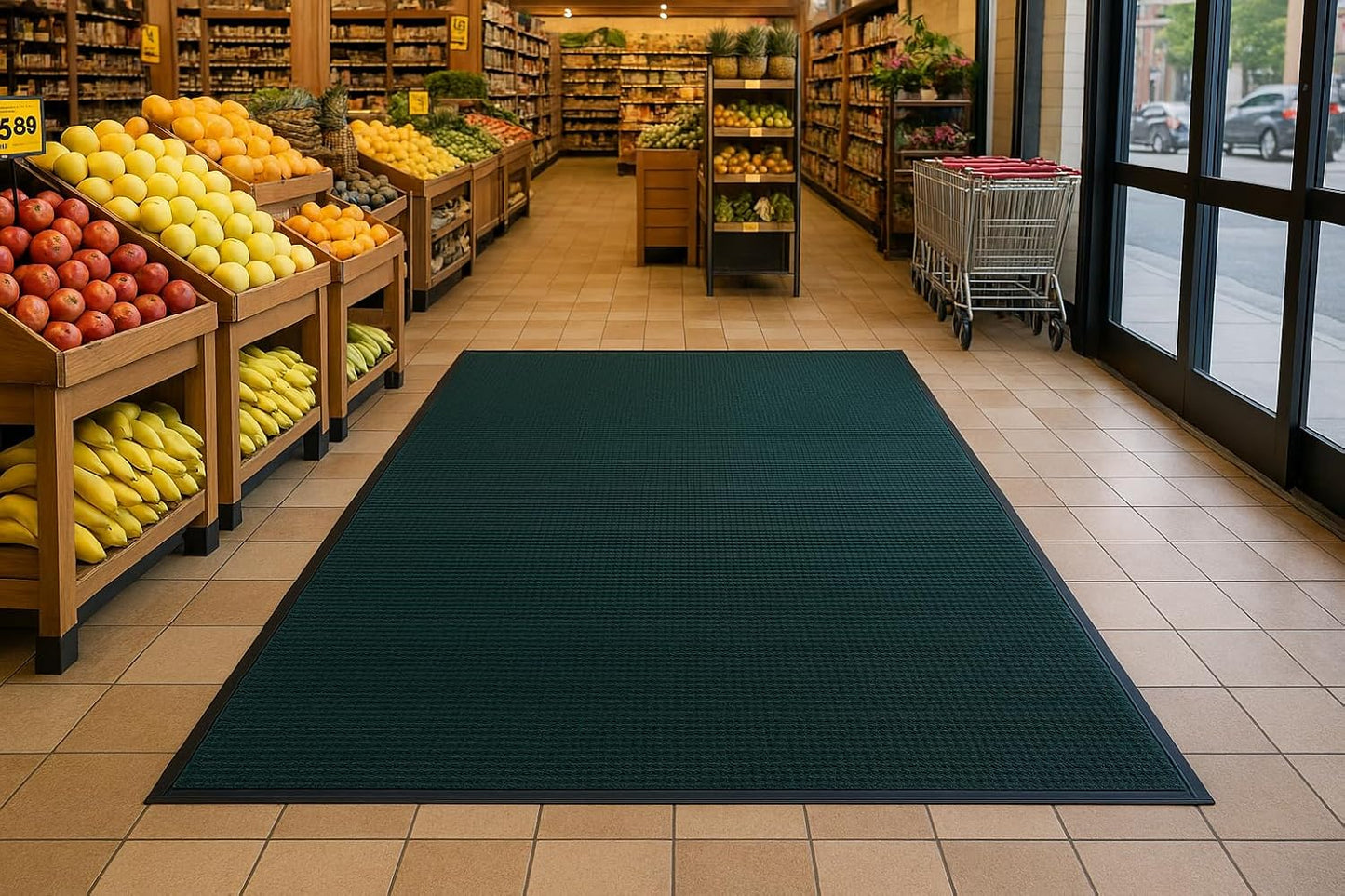 Guardian WaterGuard Indoor/Outdoor Wiper Scraper Floor Mat, Rubber/Nylon, 3'x4', Grey