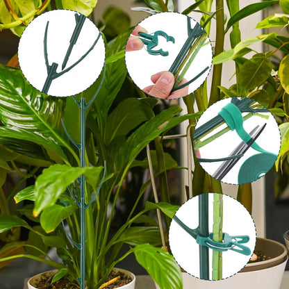 16Pcs Stackable Plant Support Stakes, Plant Stakes for Indoor and Outdoor, Plants Sticks for Vine Training Stem Stabilization, Plants Clips, Stem Holder Structures Frame for Potted Monstera Climbing