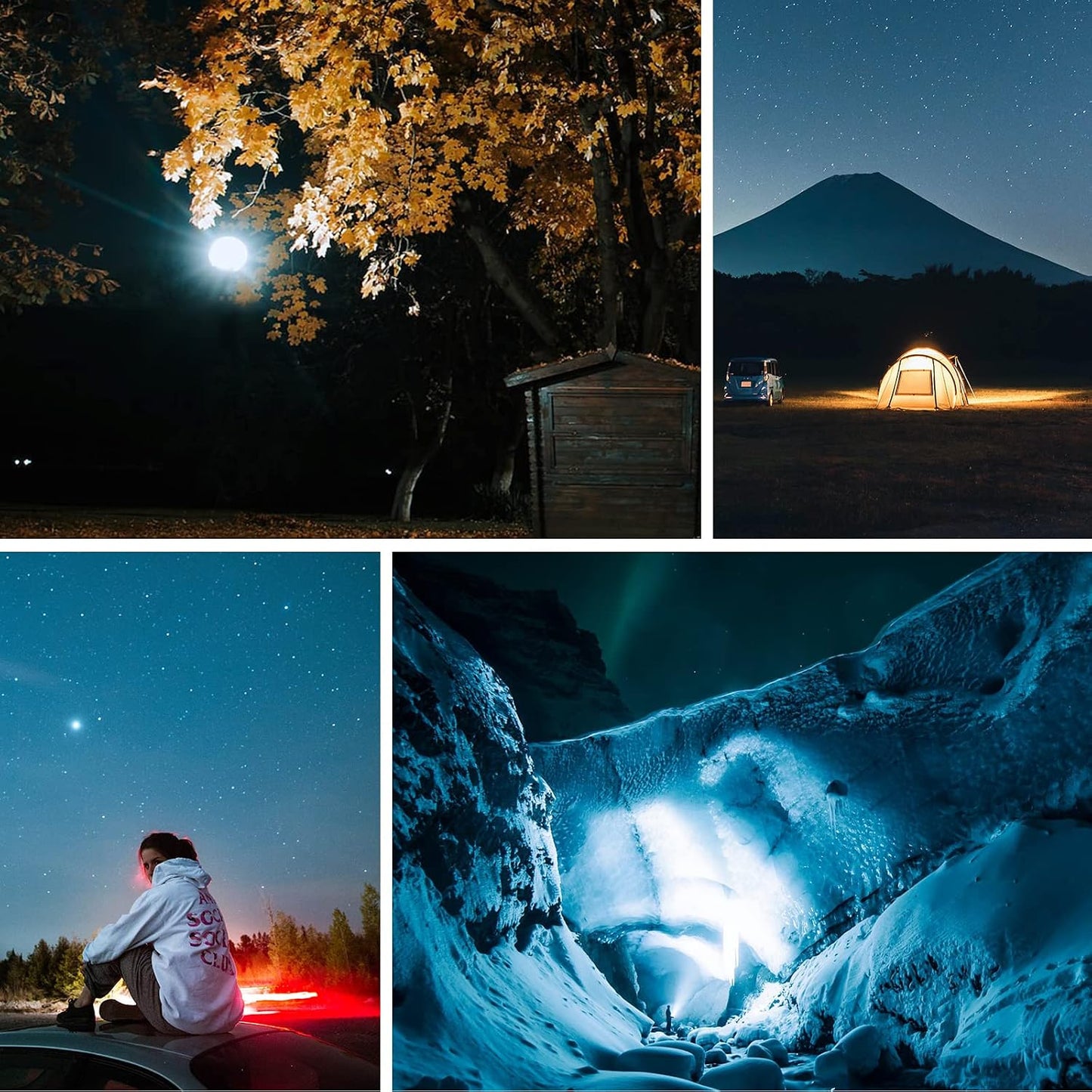 4000LM Flashlight Portable LED Camping Lantern Light 30W with Digital Display and Magnet , IPX5 Waterproof Tent Lights Light for Parents Christmas Gift