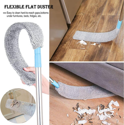Microfiber Duster Kit High Reach Ceiling Fan Duster with Extendable Pole 100" Telescoping Cobweb Duster for Cleaning, Bendable Head Washable Duster for Ceiling, Fan, Furniture