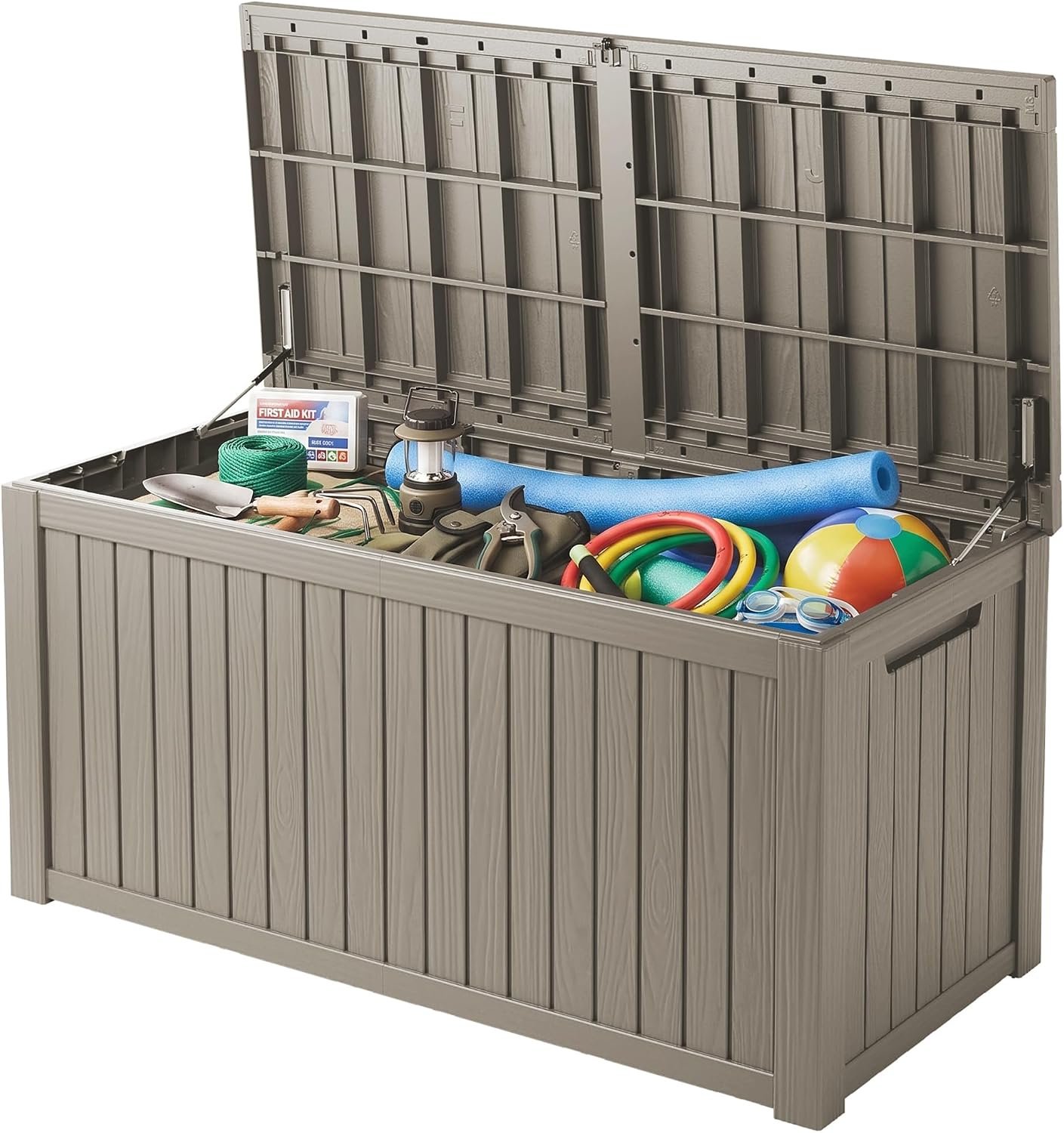 320 Gallon Outdoor Storage Box, Extra Large Waterproof Resin Deck Box with Lockable Lid Storage Bin for Patio Furniture Cushion, Garden Tools, Pool Accessories, UV-Resistant Outside, Black