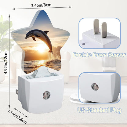 Lavender Butterfly Nightlight,Summer Flowers Star Night Lights Plug into Wall Decorations for Bedroom Bathroom,Dusk to Dawn Sensor Kitchen Hallway Stairs Energy Efficient Desk Lamp