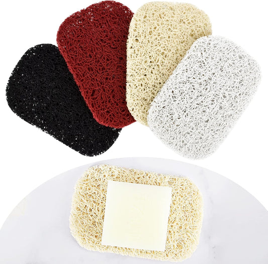 Soap Saver Pads 4 Pcs Non-Slip Soap Holder Pad Self Draining Soap Bar Holder Pads Assortment Kit Soap Saver for Shower Kitchen Bathroom Travel Hotel 4 Colors