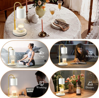 CASTLELIFE Candle Warmer Lamp with Timer & Dimmer, Height Adjustable Electric Wax Melt Warmer for Jar Candles, Gifts for Mom Home Decor, Black