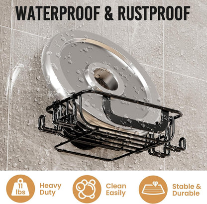 LEVERLOC Soap Dish Holder for Shower Suction Cup Wall Mounted Self Draining NO-Drilling Removable Bar Soap Sponge Holder for Bathroom Bathtub Kitchen Sink Waterproof Strong Vacuum Suction Adhesion