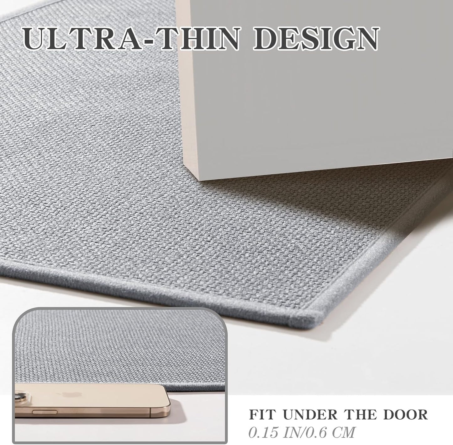 chakme Bathroom Rugs Mat 24x17, Ultra Thin Non Slip Bath Mat Small Quick Dry Absorbent Bath Mat for Bathroom Floor, (Dark Beige, 24"x17")
