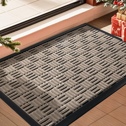 Mibao Front Door Mat, Heavy Duty Durable Welcome Mat for Outdoor Indoor, Dirt Trapper Waterproof Super Absorbent Door Mat for Entryway Outside Patio Porch, 29.5" x 17", Grey