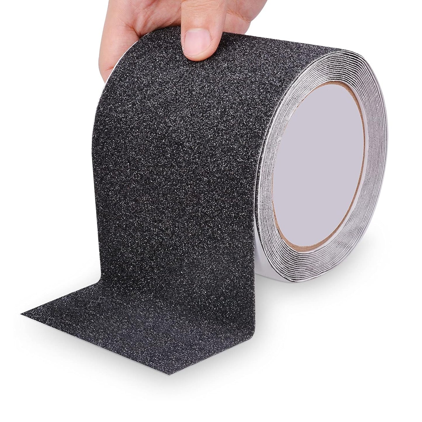 Qingluan Grip Tape, Heavy Duty Anti Slip Tape for Stairs Outdoor/Indoor Waterproof 4" x 33 ft, Safety Non-Slip Roll for Stair Step Traction Treads Stair Non Slip Strips Grey