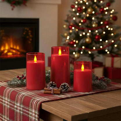 Raycare Flameless Electronic Pillar Candles with Remote Control and Timer- Battery Operated Realistic Flickering LED Fake Candle for Home, Wedding, Valentine's Day, Decor,White,Set of 2(3"x6"6")