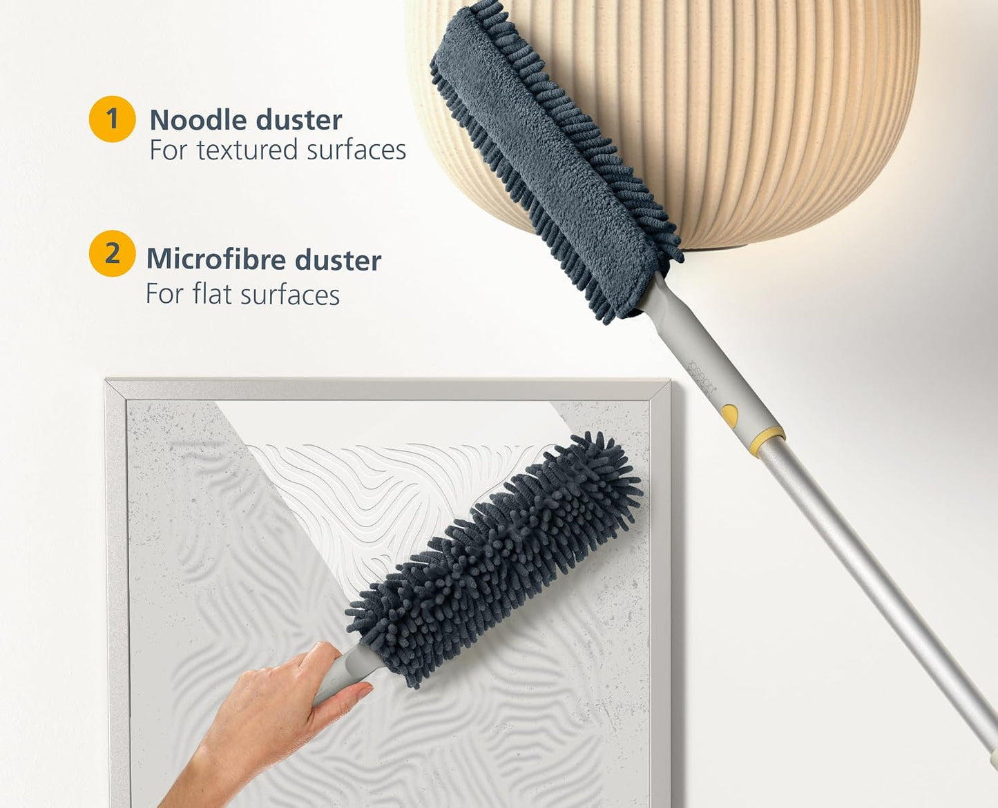 Joseph Joseph CleanTech 2-in-1 Tile and Tub Scrubber and Grout Cleaning Brush with V-Shaped Bristles