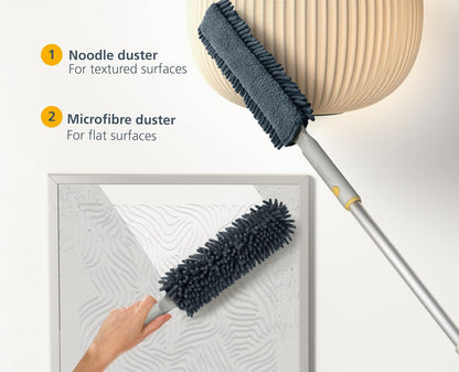 Joseph Joseph CleanTech 2-in-1 Tile and Tub Scrubber and Grout Cleaning Brush with V-Shaped Bristles