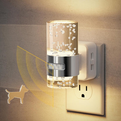 JandCase Motion Sensor Night Light, Night Lights Plug into Wall,3000K Soft White 0-100 LM Dimmable LED Night Light, Motion Activated Nightlight for Bathroom Hallway Decor