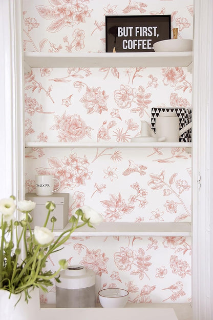 Safiyya Peel and Stick Wallpaper Floral Green and White Leaf Contact Paper for Cabinets 17.3"x 78.7" Self Adhesive Removable Wallpaper for Bathroom Renter Friendly Wall Paper Vinyl Roll