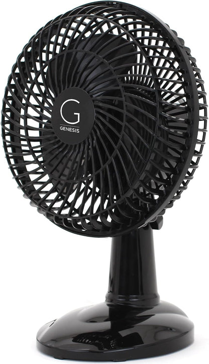 Genesis 6-Inch Clip Convertible Table-Top & Clip Fan Two Quiet Speeds - Ideal For The Home, Office, Dorm, More Black (A1CLIPFANBLACK